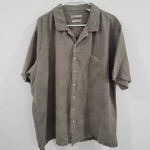 Batik Bay Mens Hawaiian Shirt Size 2XL Tall‎ Button Up Silk Green Tropical